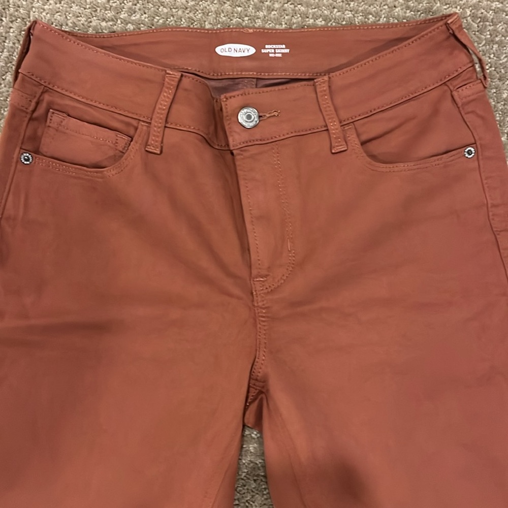 Rust Mid Rise skinny jeans - Picture 2 of 3